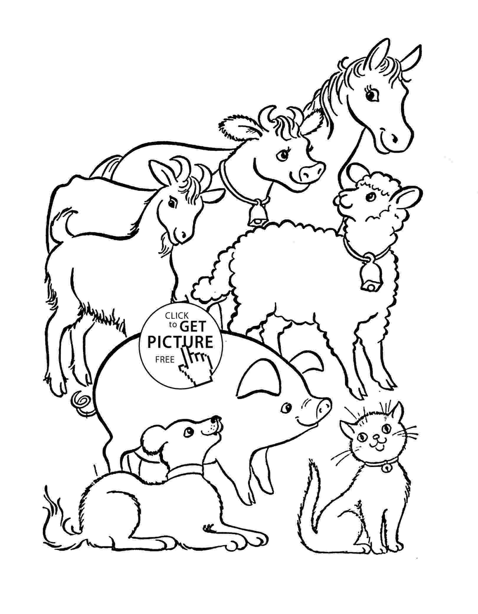 small colouring pictures of farm animals free printable farm animal coloring pages for kids small farm of pictures colouring animals 