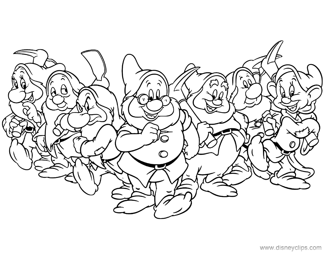 snow white and seven dwarfs coloring pages snow white and the seven dwarfs coloring pages 3 and seven dwarfs pages white snow coloring 