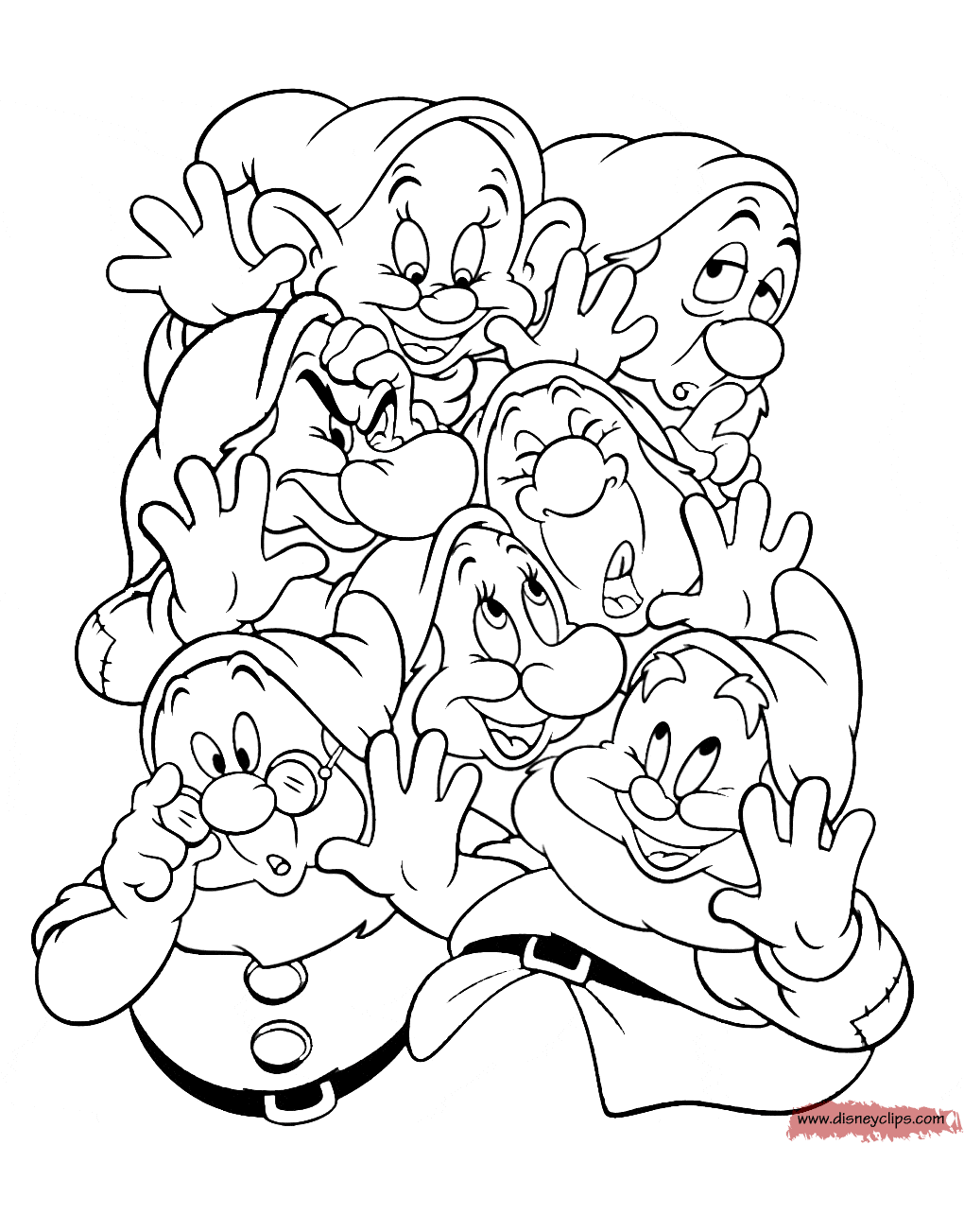 snow white and seven dwarfs coloring pages snow white and the seven dwarfs coloring pages 4 seven pages coloring dwarfs white and snow 