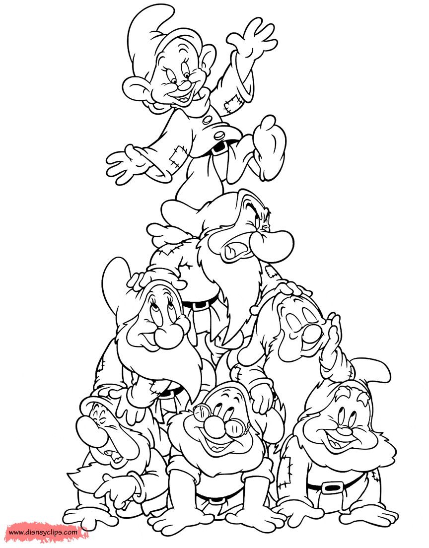 snow white and seven dwarfs coloring pages snow white the seven dwarfs coloring page 21 coloring dwarfs snow white pages and seven 