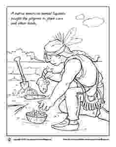 squanto coloring page squanto only spent a year with the pilgrims until his coloring squanto page 