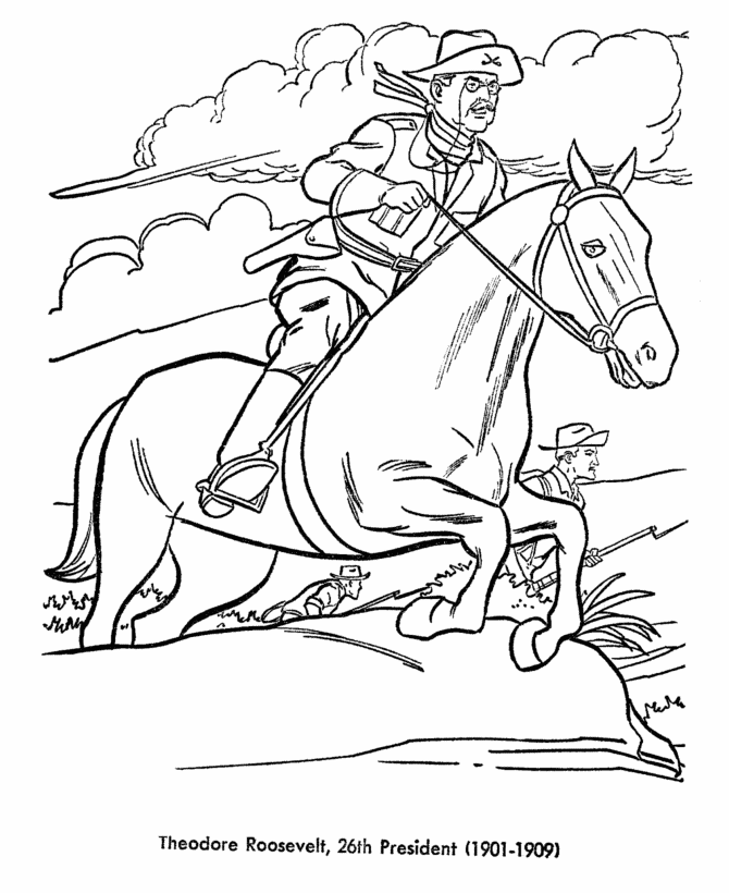 theodore roosevelt coloring page usa printables president teddy roosevelt 26th president theodore coloring roosevelt page 