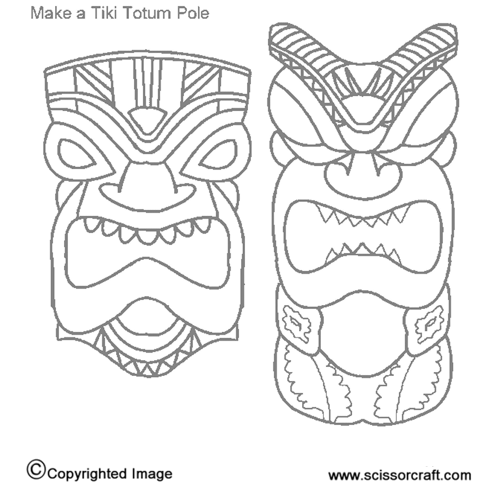 tiki masks for kids hawaiian tiki mask coloring pages download and print for free tiki masks for kids 
