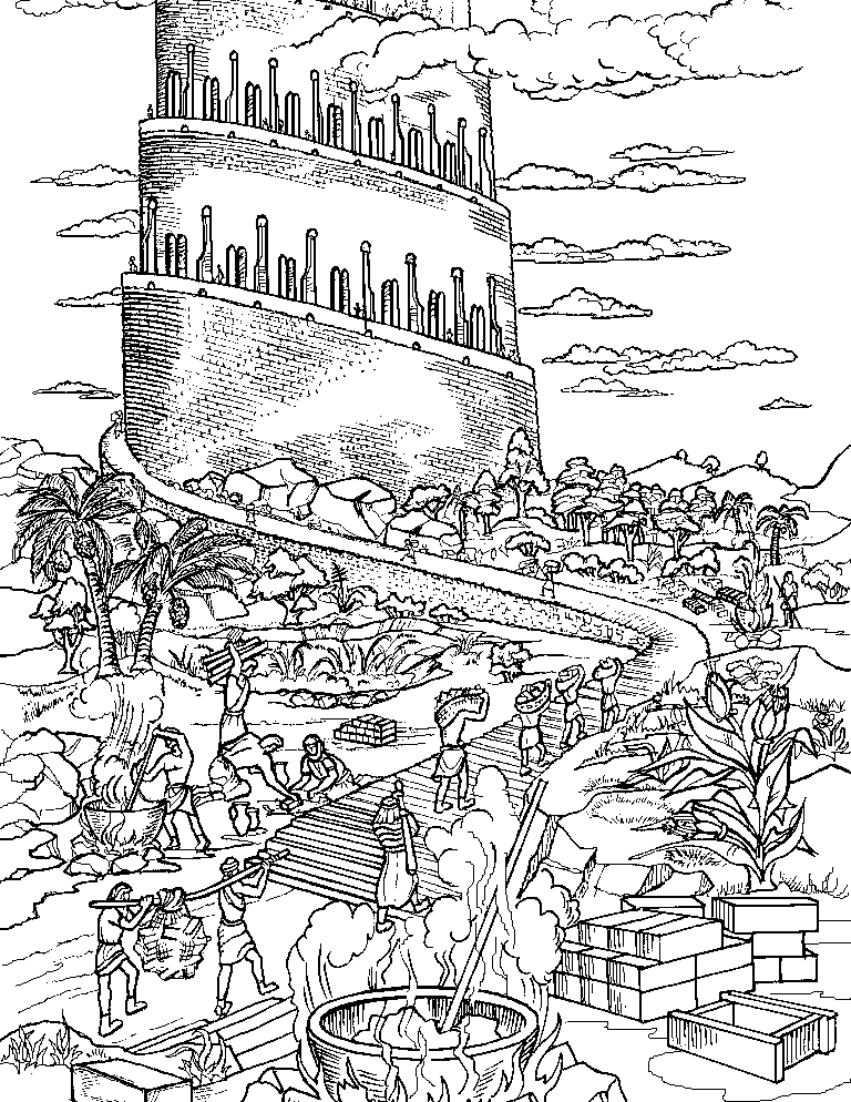 tower of babel coloring pages tower of babel coloring page kids play color of coloring babel tower pages 