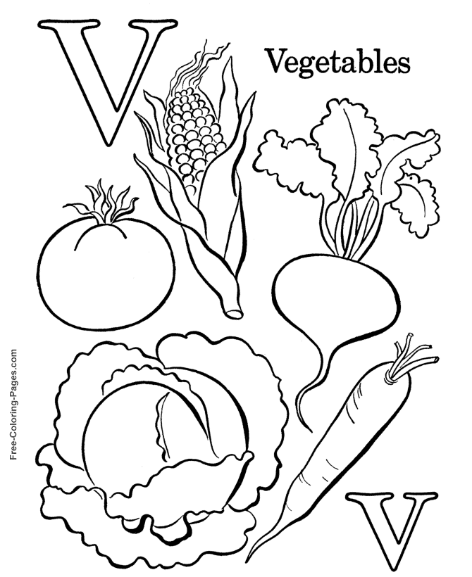 v coloring page alphabet coloring pages v is for vegetables page coloring v 