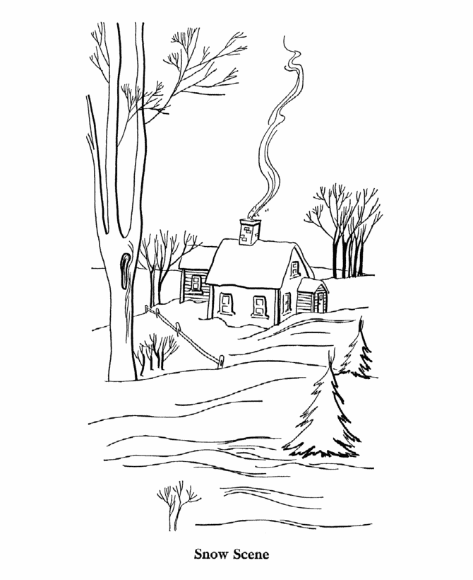 winter scene coloring pages winter scenes with cute animals coloring page free coloring winter scene pages 