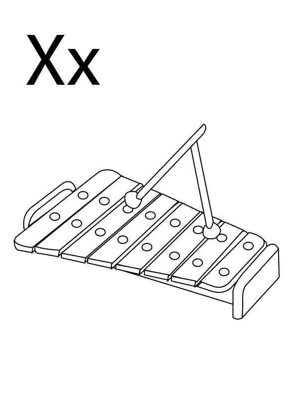 xylophone printable coloring page alphabet coloring pages letter m through z playing printable page xylophone coloring 