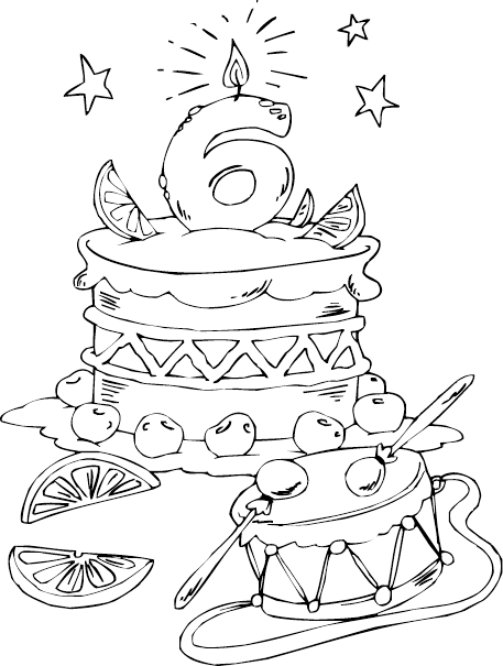 year 6 colouring sheets birthday cake age 6 coloring page coloringcom birthday year 6 colouring sheets 