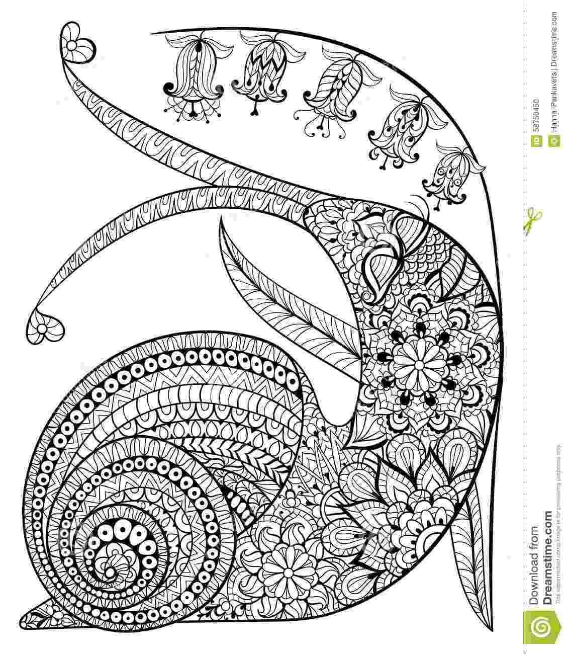 anti stress coloring book animals hand drawn contented snail and flower for adult anti book coloring anti animals stress 