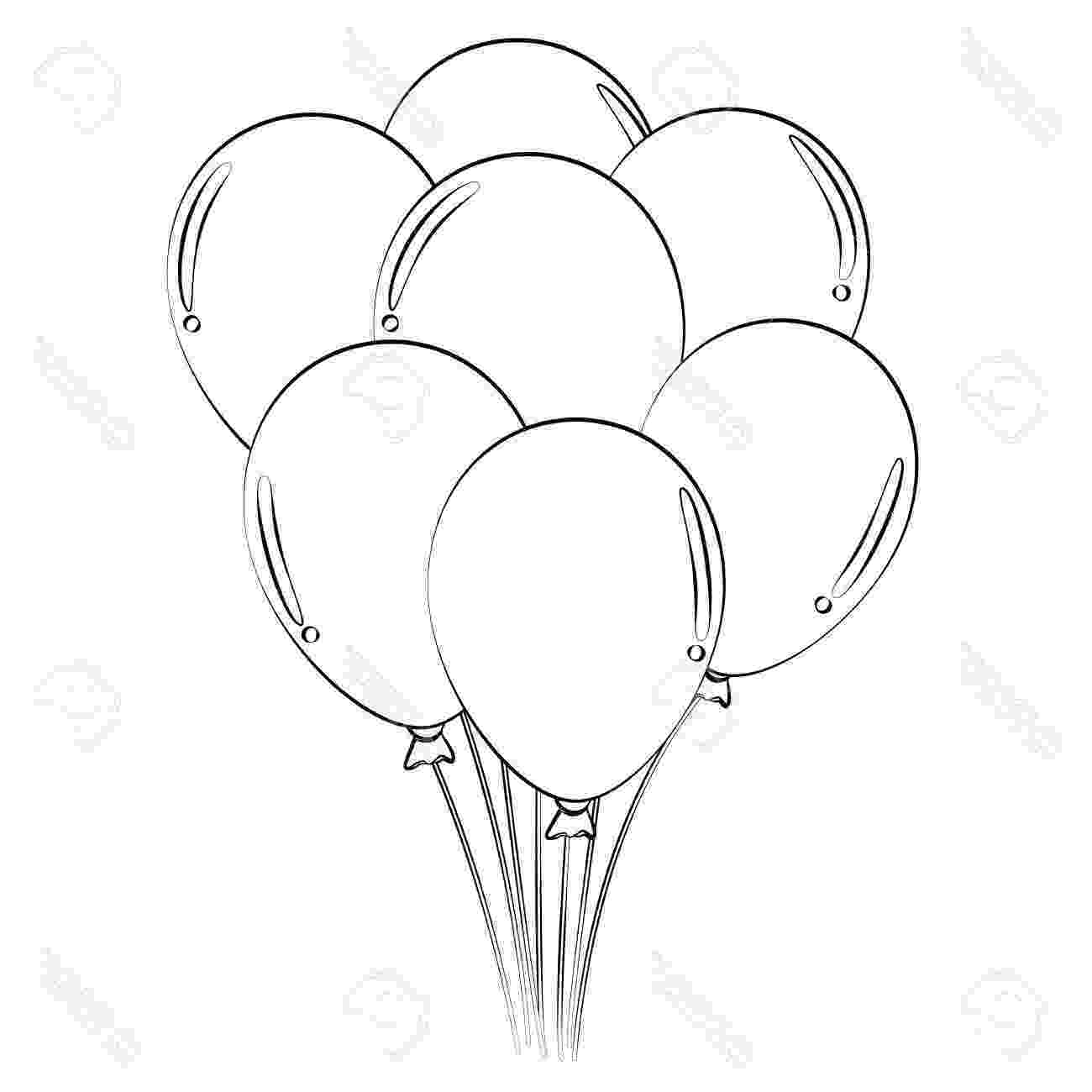 balloon sketch worksheet of balloon with string for kids coloring point sketch balloon 