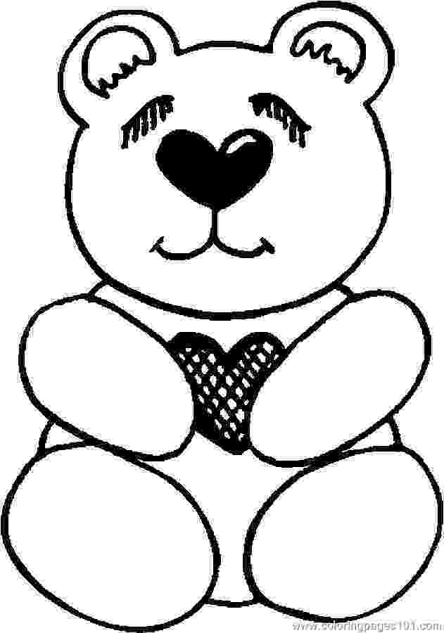 bear with heart teddy bear heart coloring page heart coloring pages with bear heart 