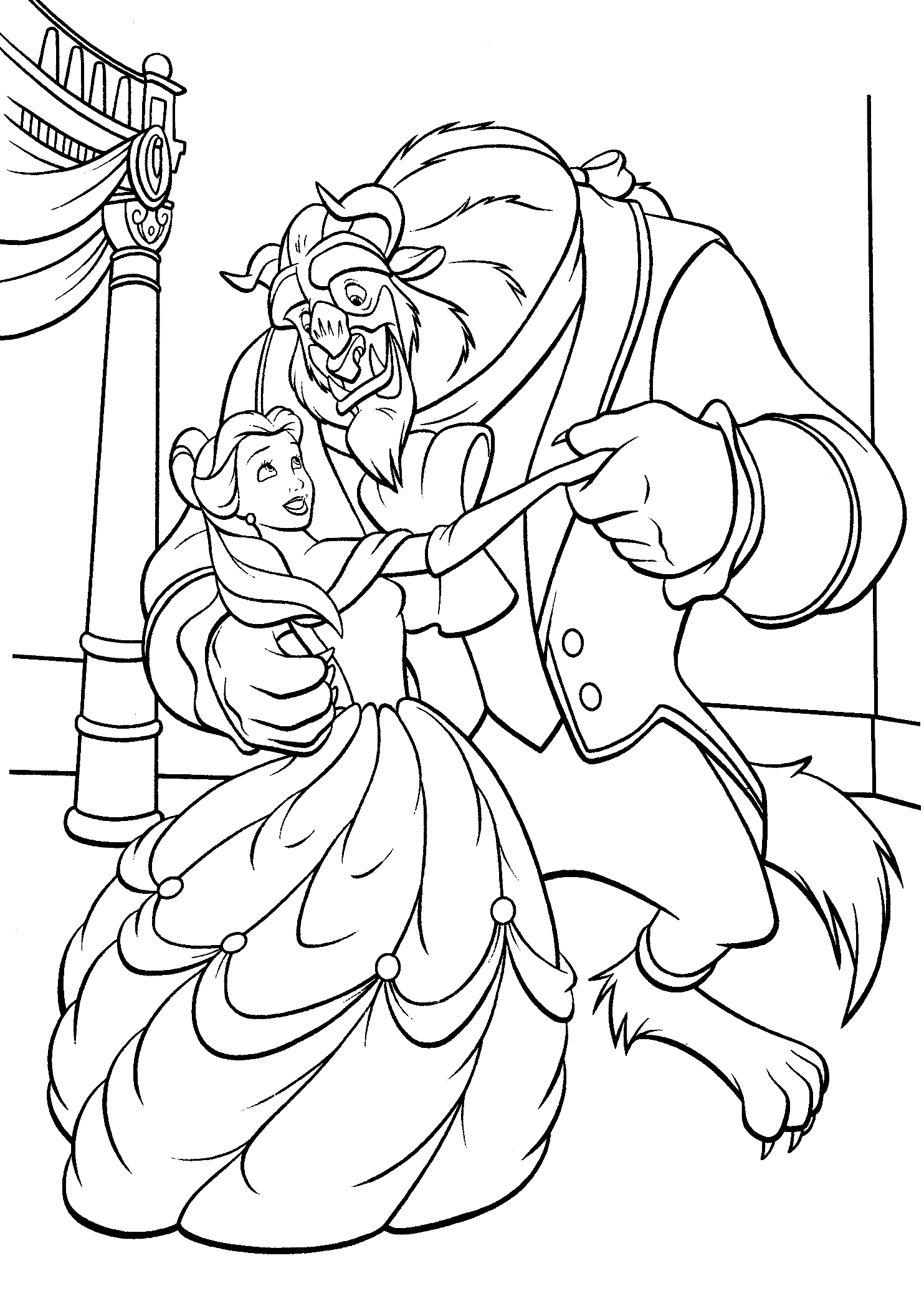 beauty and the beast coloring pages walt disney pictures cute kawaii resources page 2 coloring the and pages beauty beast 