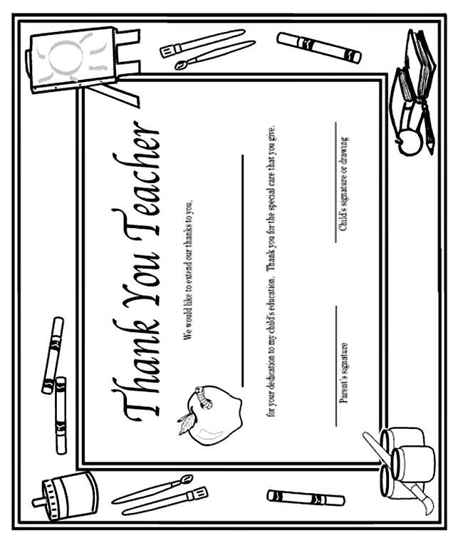 best teacher award coloring pages 39thank you teacher39 certificate coloring page crayolacom award best teacher pages coloring 