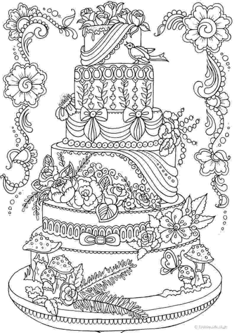 cake coloring page cake printable adult coloring page from favoreads coloring coloring page cake 