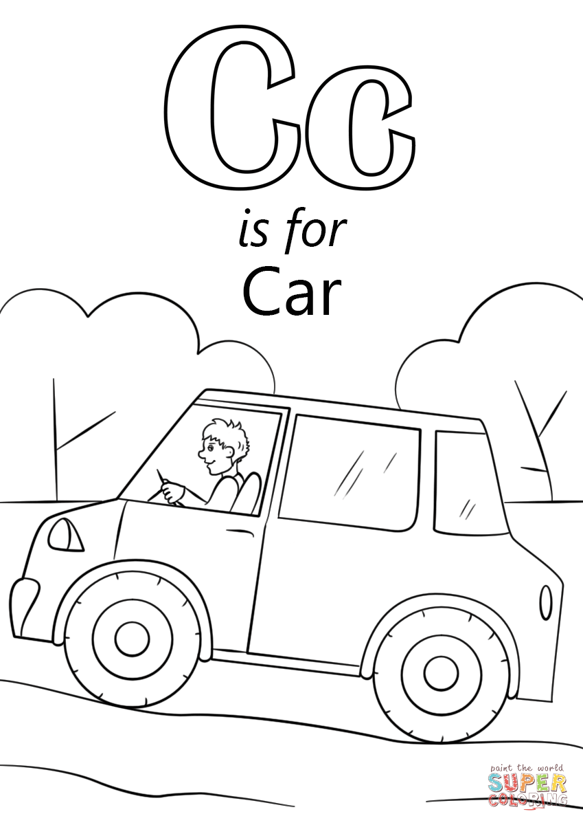 car coloring pages for preschoolers letter c is for car super coloring alphabet cars car pages coloring for preschoolers 