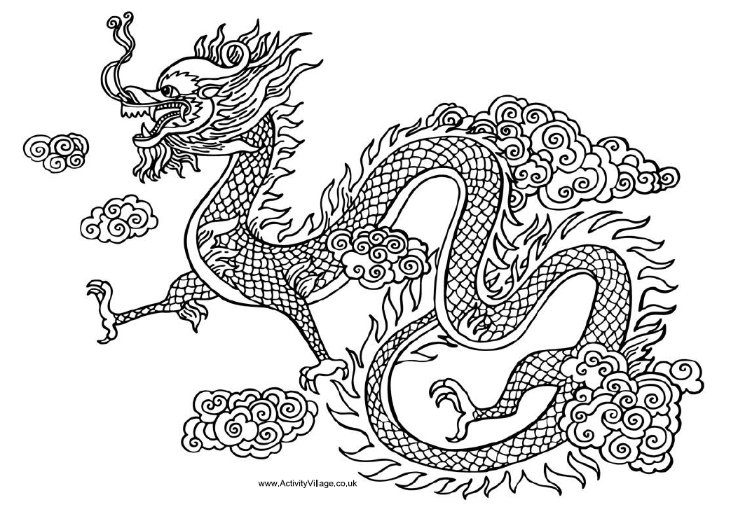 chinese dragon coloring pages chinese dragon drawing clipartsco dragon coloring chinese pages 