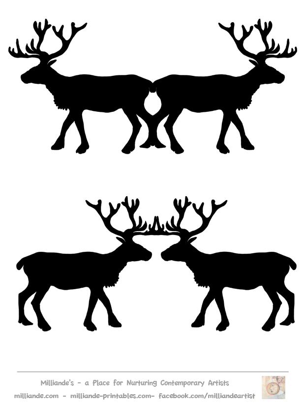 christmas animals free reindeer clipart silhouettes for printable reindeer animals christmas 