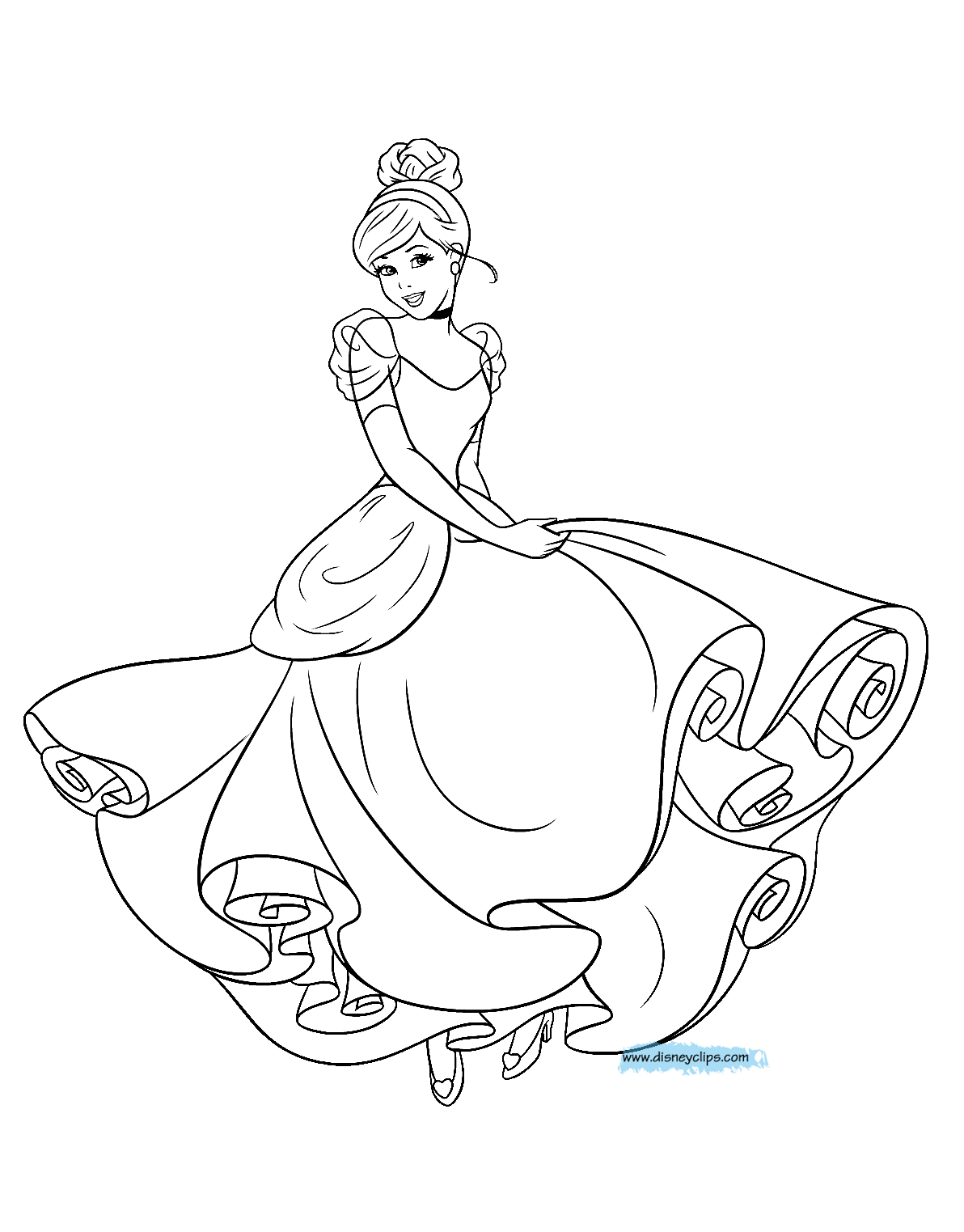 cinderella colouring pages free disney39s cinderella coloring pages disneyclipscom free pages cinderella colouring 1 1
