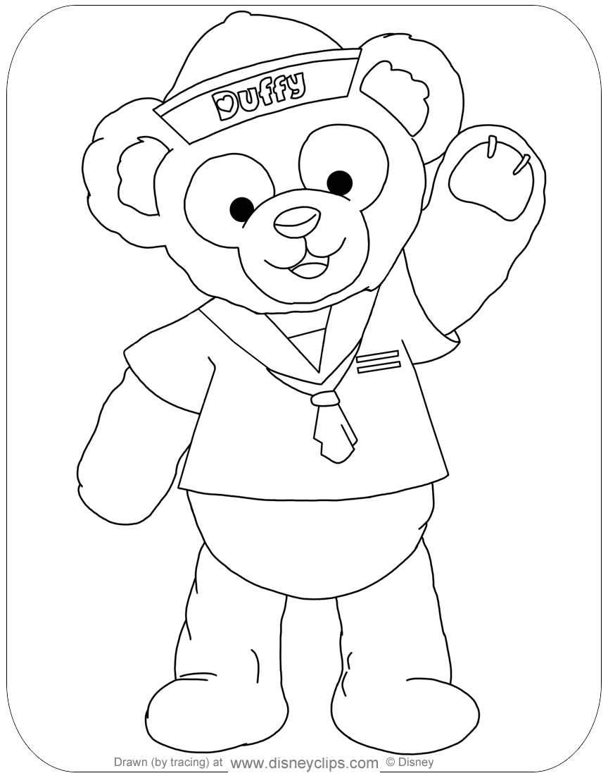 color page duffy the bear and friends coloring pages disneyclipscom color page 