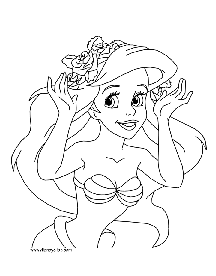 coloring page ariel the little mermaid coloring pages 3 disneyclipscom page coloring ariel 