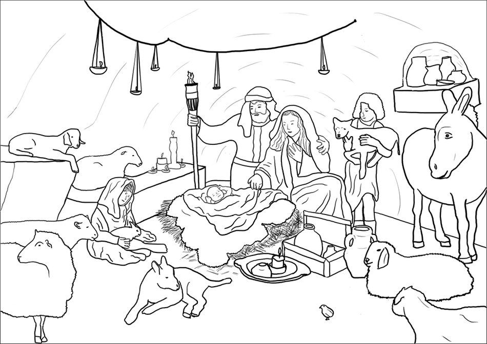 coloring page nativity scene printable nativity scene coloring pages for kids cool2bkids scene nativity page coloring 