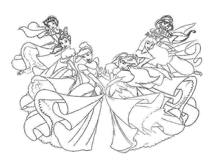 coloring pages disney princesses together all the disney princesses together dancing coloring page together disney princesses pages coloring 