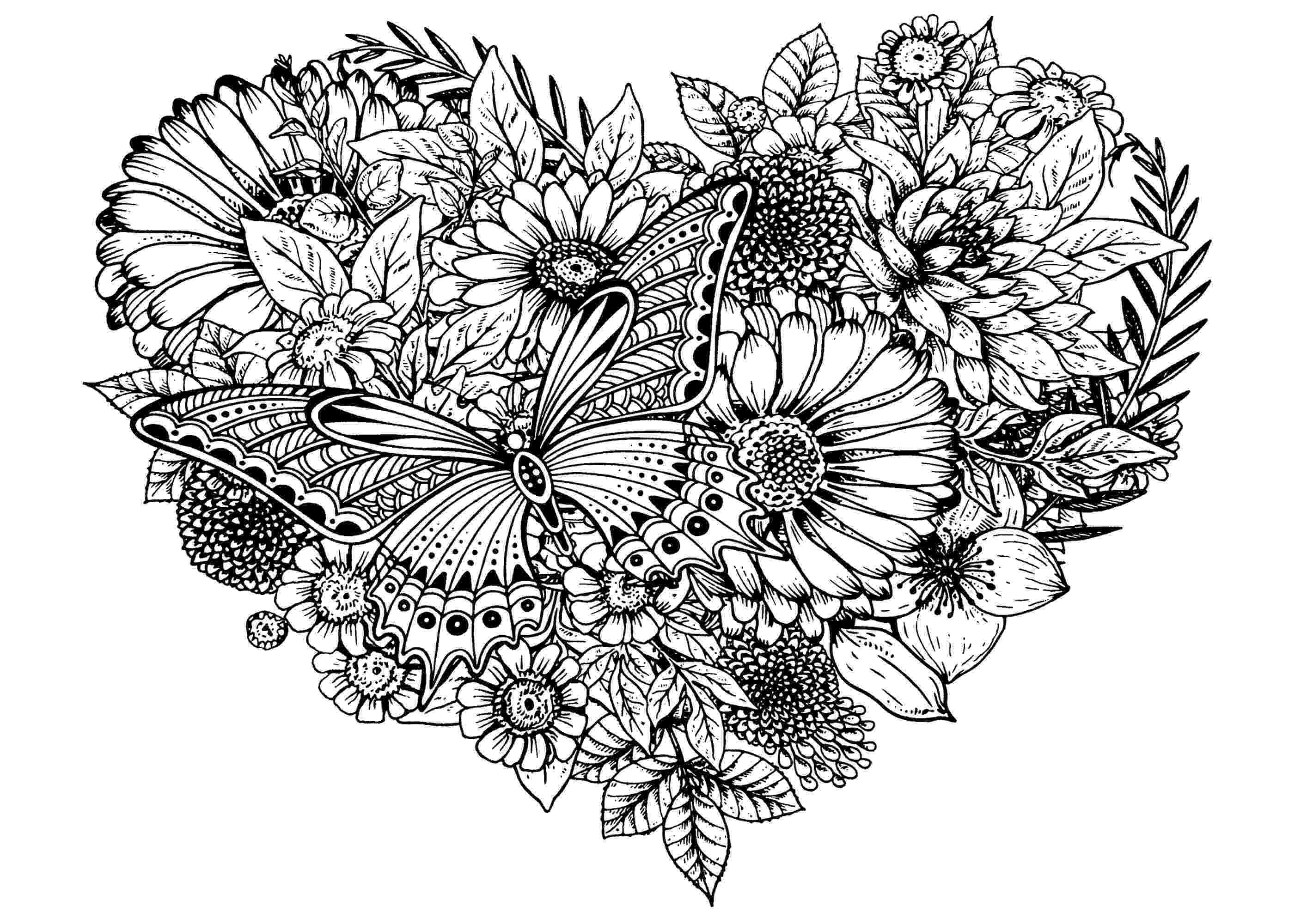 coloring pages for adults to print flowers flowers butterfly flowers adult coloring pages adults flowers to for pages coloring print 