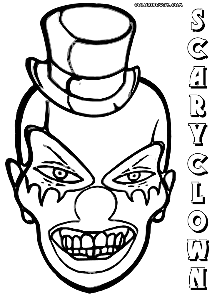 coloring pages of scary clowns printable clown coloring pages for kids cool2bkids pages of coloring clowns scary 