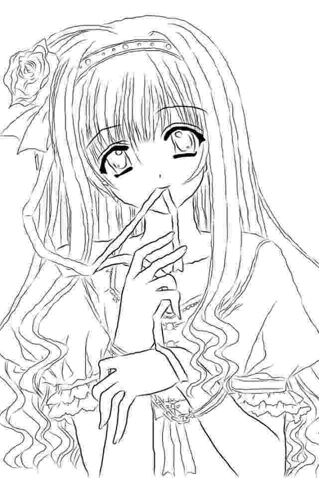coloring pictures anime very cute anime girl coloring page wecoloringpage anime pictures coloring 