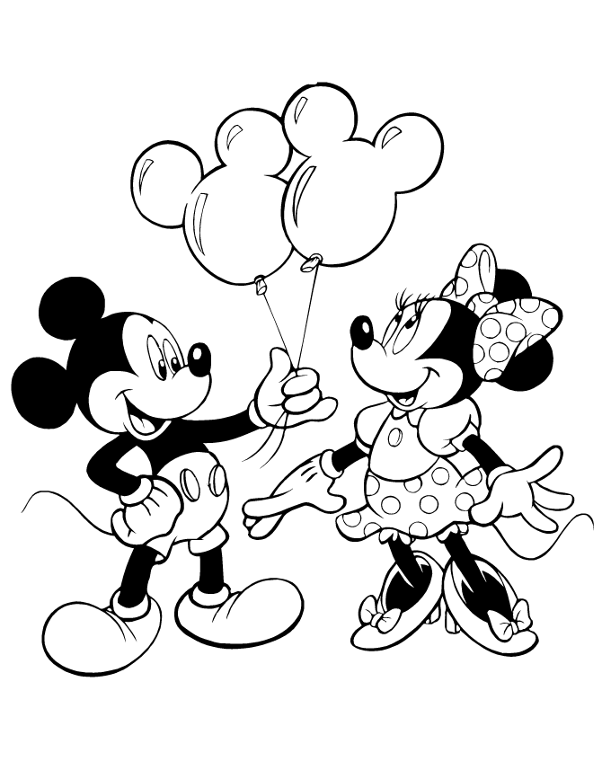 colouring pages of mickey mouse and minnie mickey giving minnie mouse balloons coloring page h m minnie pages mickey mouse colouring and of 