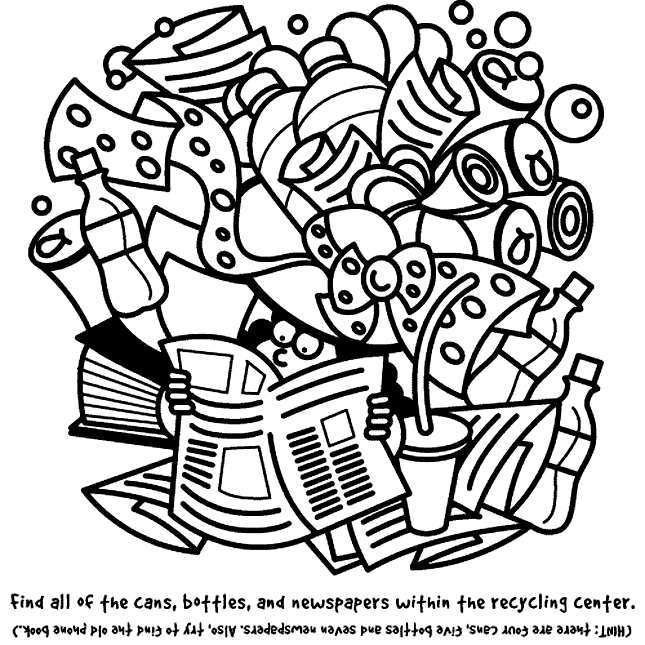 colouring pages recycling recycling search and find crayolaca recycling pages colouring 