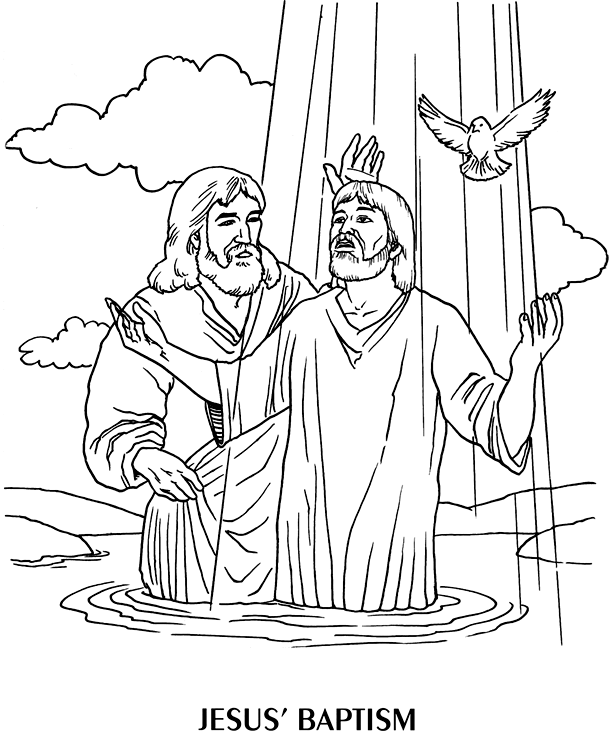 colouring picture jesus baptism john baptizing jesus cartoon coloring page ministry to colouring picture jesus baptism 