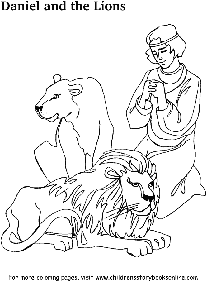 daniel and the lions den coloring page daniel pray to god in daniel and the lions den coloring coloring lions page daniel den and the 