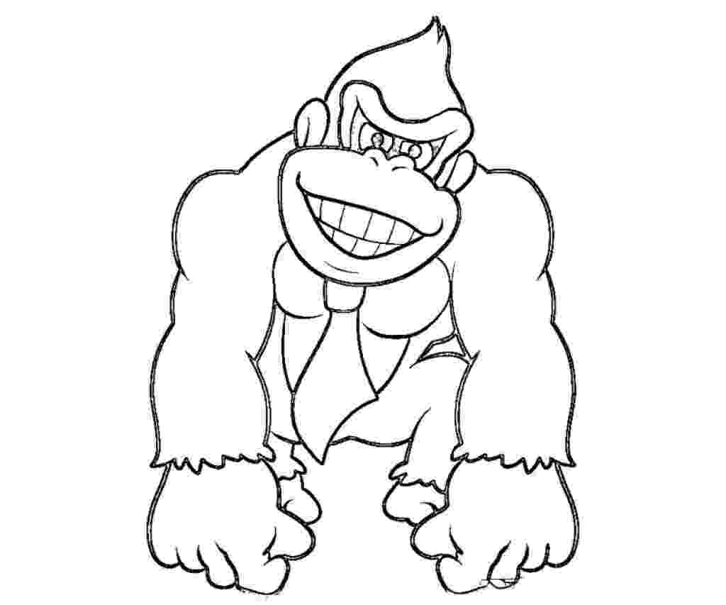 donkey kong coloring page donkey kong with loose tie coloring page free to print donkey page kong coloring 