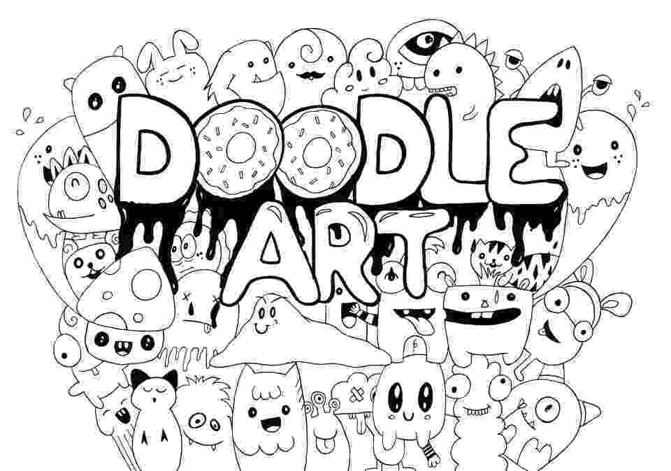 doodle art printables doodle mash up coloring page free printable coloring pages printables doodle art 