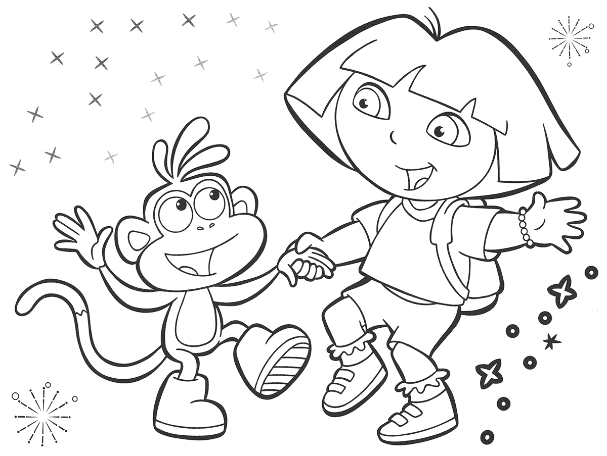 dora free dora and boots coloring pages to download and print for free dora free 1 1