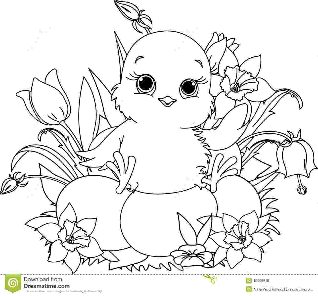 easter chick colouring happy easter chick coloring page stock vector chick colouring easter 