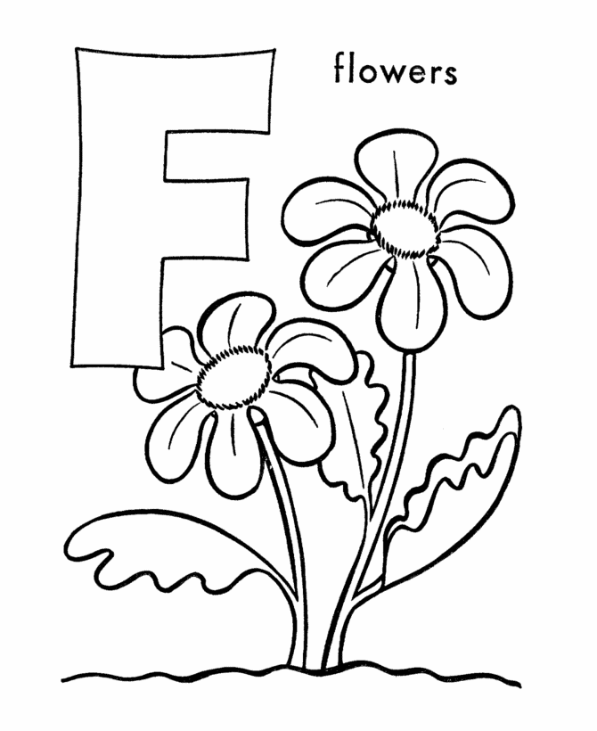f is for flower abc alphabet coloring sheet f is for flowers honkingdonkey flower for is f 