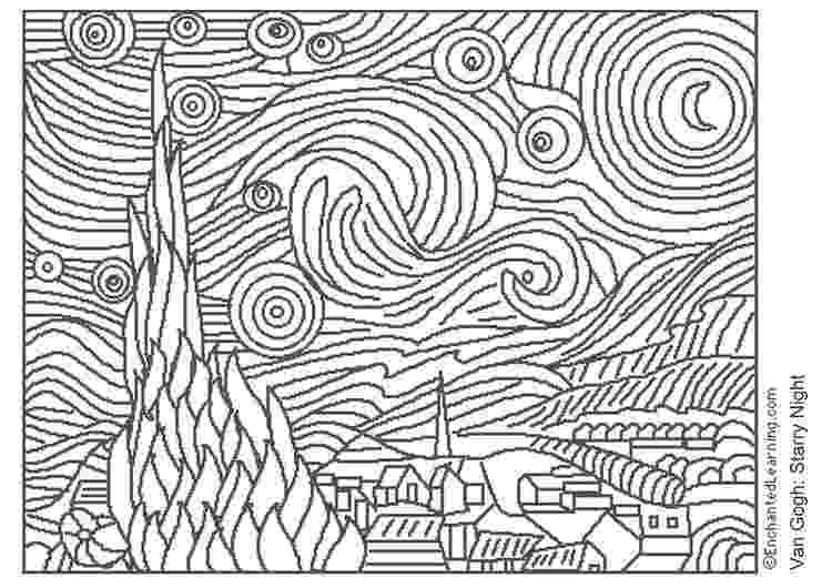 famous artists for kids coloring pages van gogh starry night art appreciation practical pages pages famous kids artists coloring for 