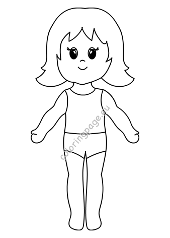 female paper doll template paper doll template pic 96072626stock vector cute doll female paper template 