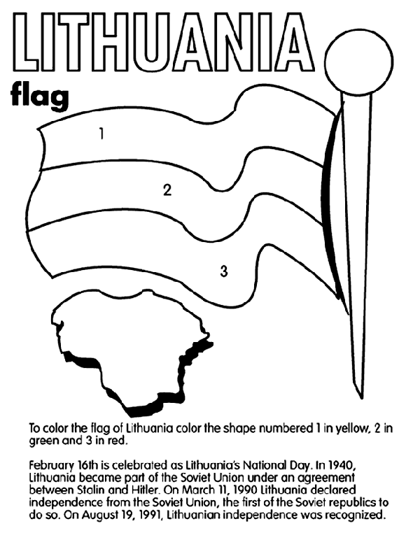 flag of lithuania picture clip art flags lithuania coloring page i abcteachcom picture of lithuania flag 