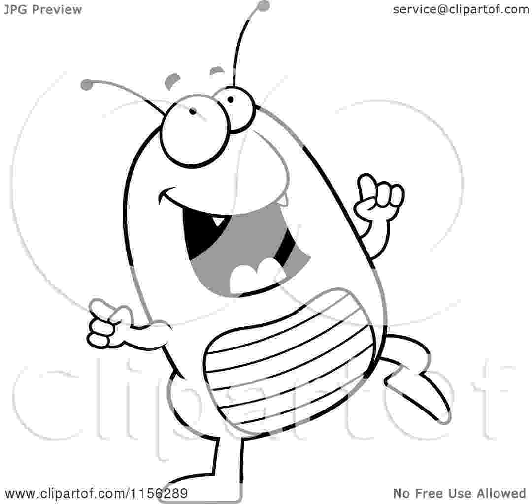 flea coloring page cartoon clipart of a black and white happy flea standing page coloring flea 