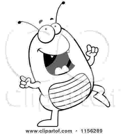 flea coloring page cartoon clipart of a black and white waving flea vector page coloring flea 