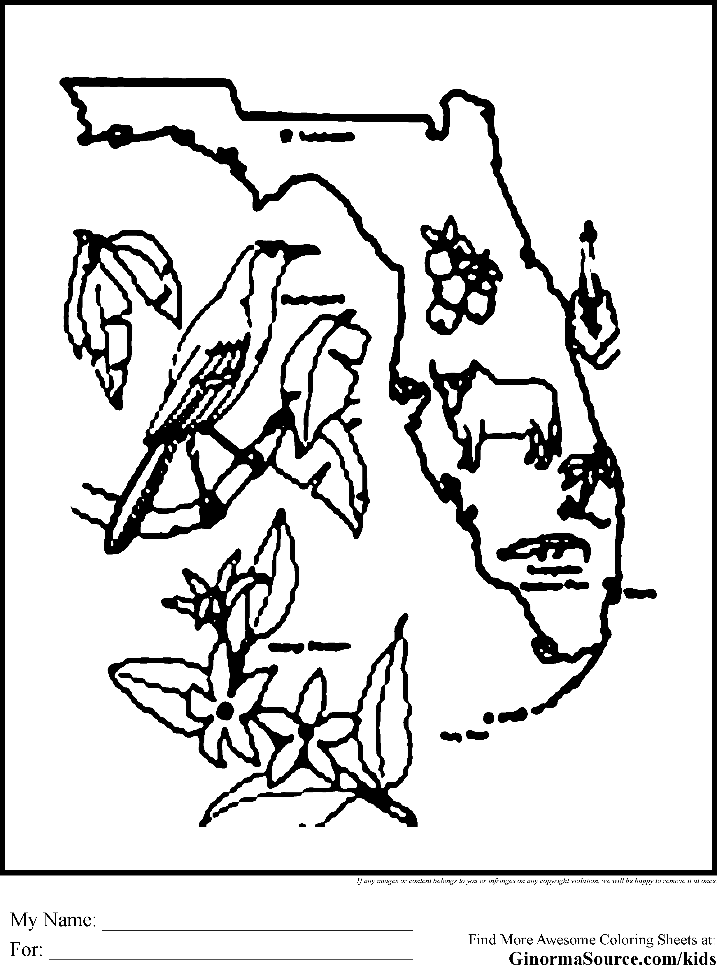 florida coloring page florida coloring page by doodle art alley teaching florida page coloring 
