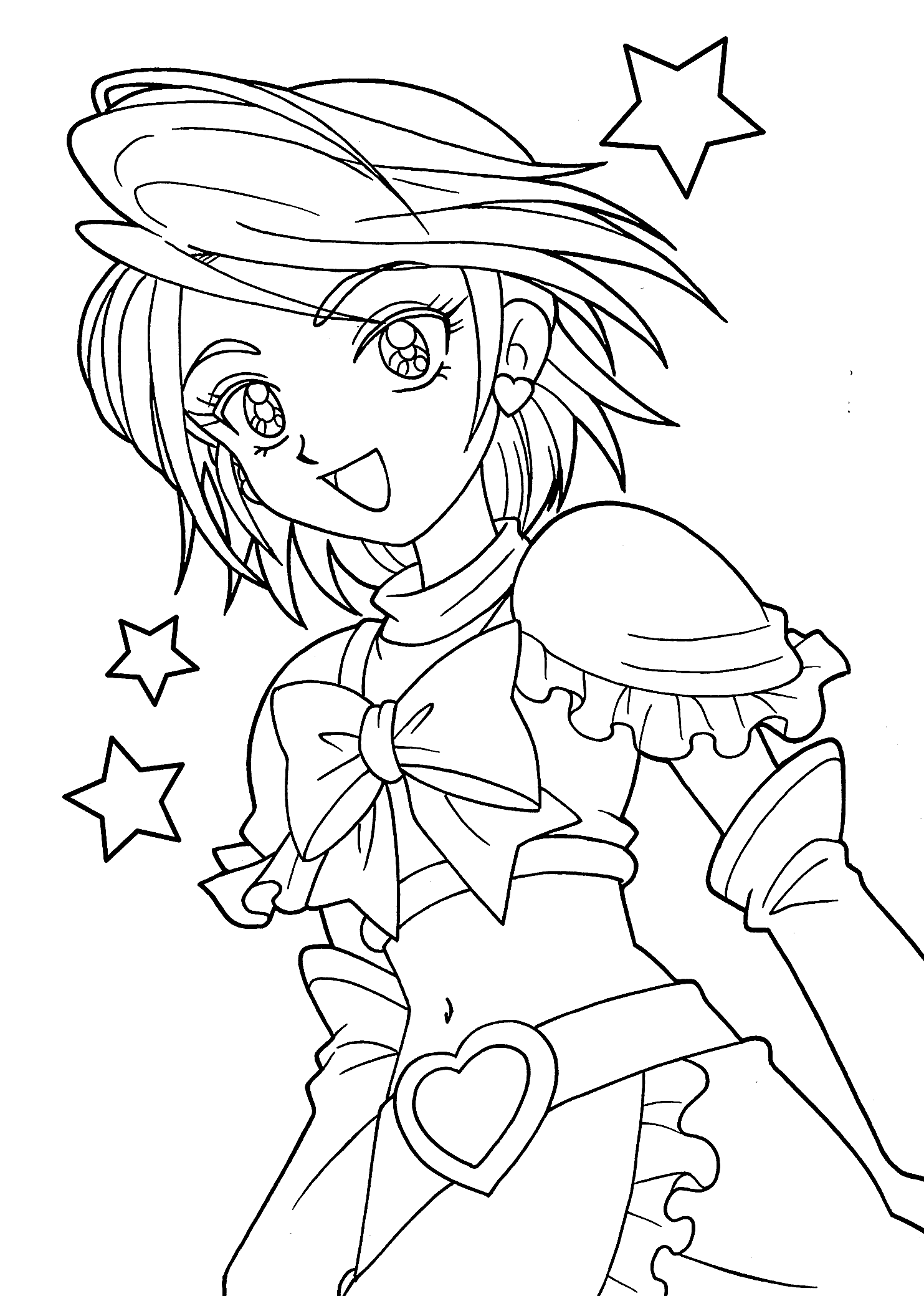 free anime coloring pages pretty cure characters anime coloring pages for kids coloring free anime pages 