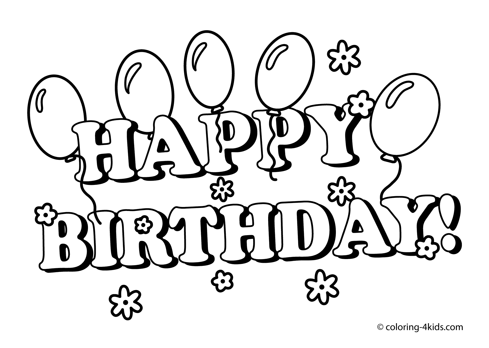 happy birthday coloring pages happy birthday coloring pages with balloons for kids coloring happy pages birthday 
