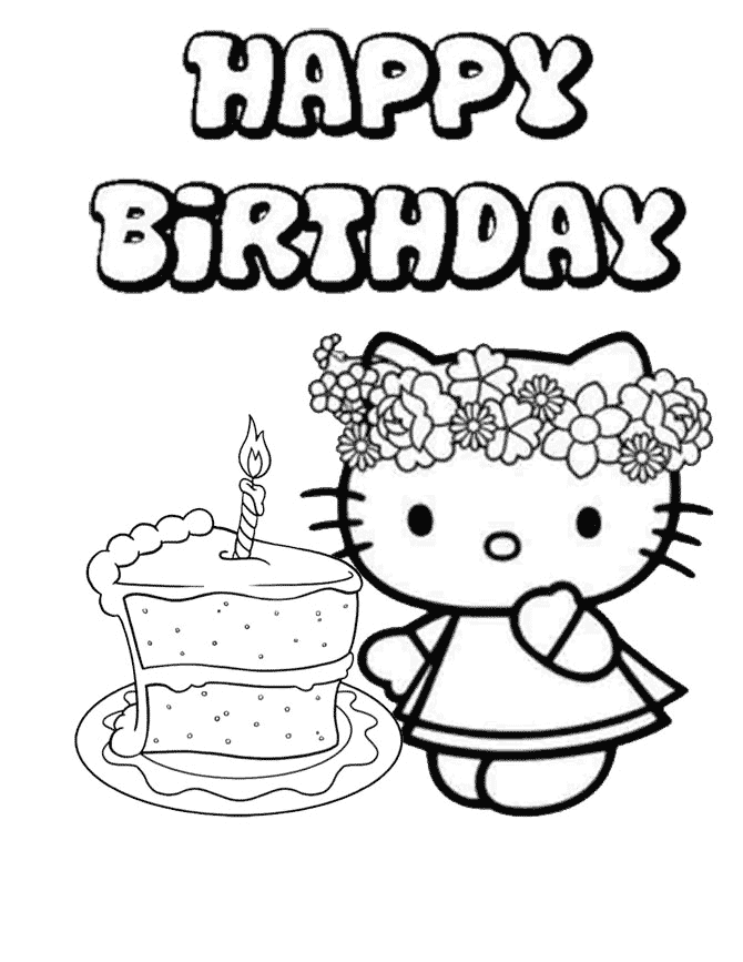 hello kitty happy birthday coloring pages happy birthday hello kitty coloring page free printable kitty birthday happy coloring pages hello 