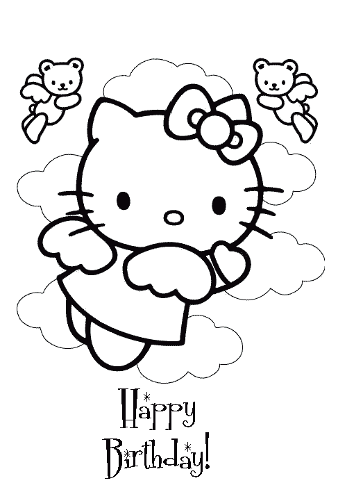 hello kitty happy birthday coloring pages hello kitty coloring pages happy birthday coloring home coloring pages birthday hello happy kitty 