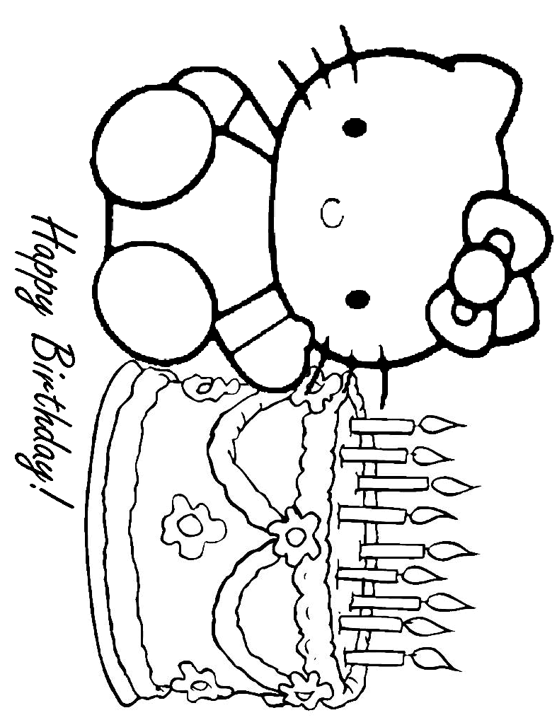hello kitty happy birthday coloring pages hello kitty coloring pages hello birthday coloring happy kitty pages 