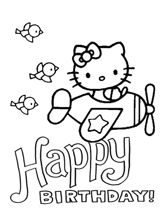 hello kitty happy birthday coloring pages hello kitty happy birthday coloring page h m coloring pages kitty happy coloring birthday hello 